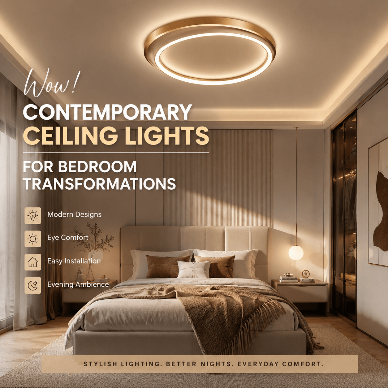 Elevate Your Home: Contemporary Ceiling Lights for Bedroom Bliss