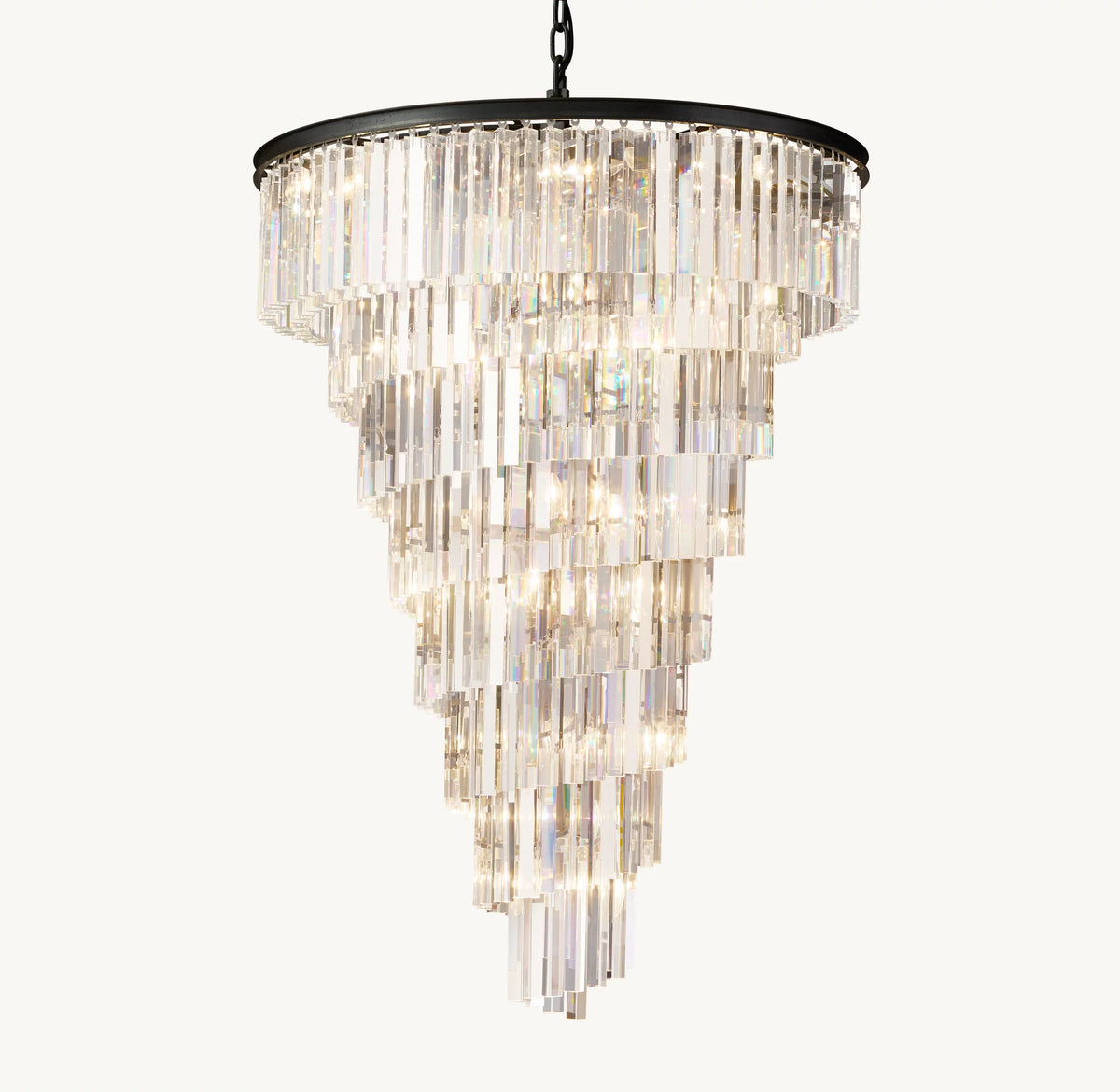 Crystal Prism Cascading Chandelier - Helix