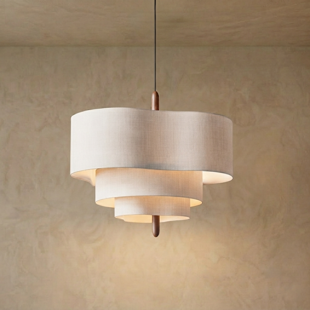 Zenno Modern Fabric Pendant Light – White for Dining Room