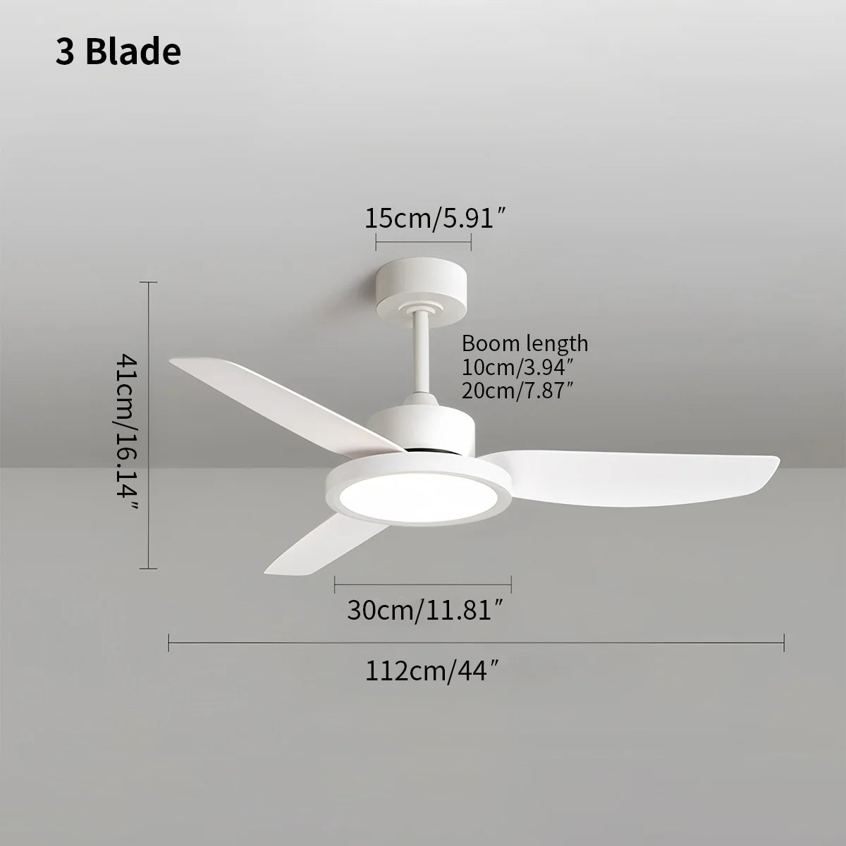 Modern White Ceiling Fans with Lights and Remote