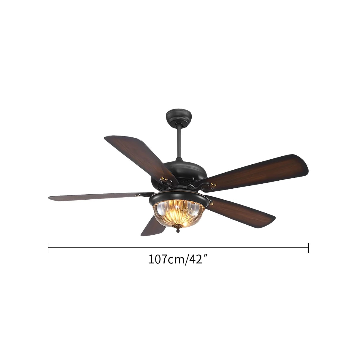 Vintage Wood Ceiling Fan Lamp for Living Room