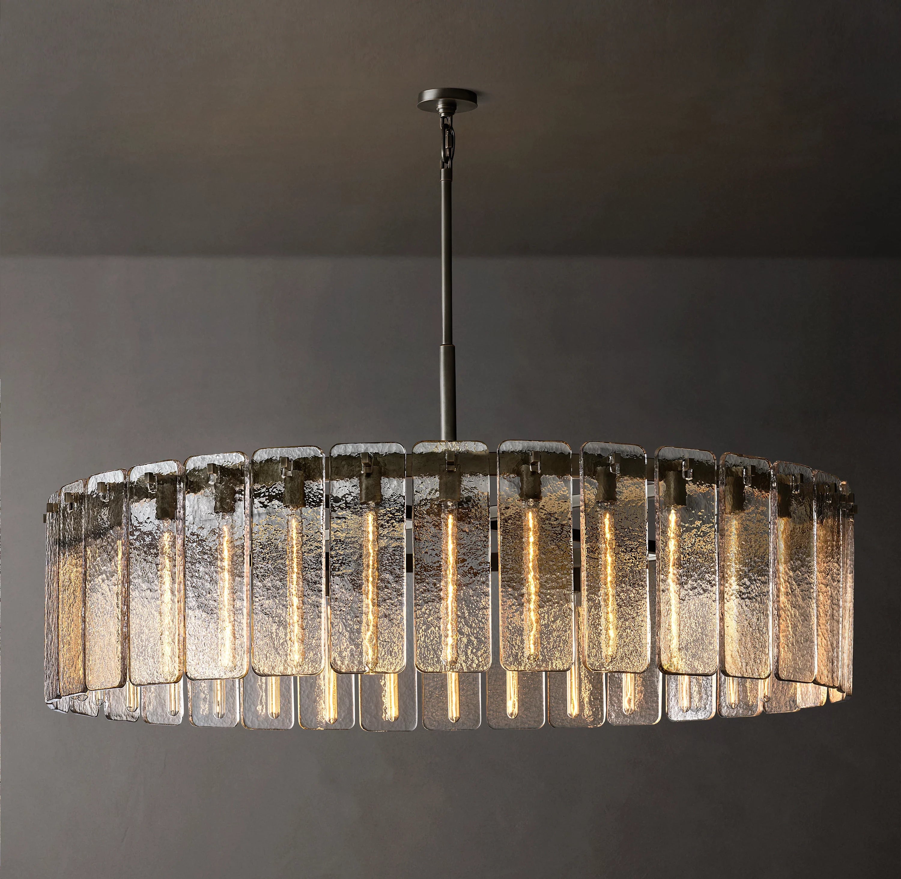 Textured Glass Round Chandelier - Calamette