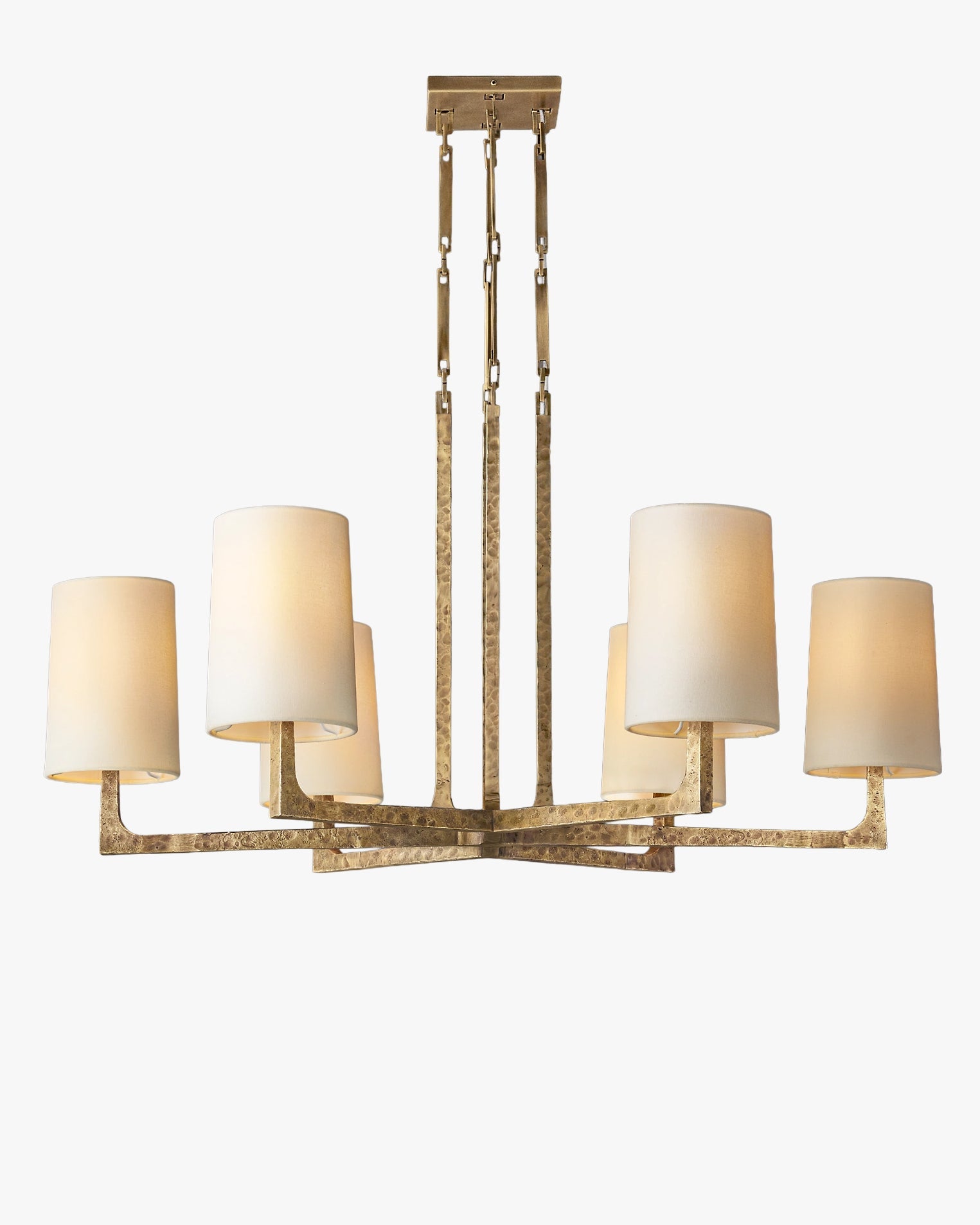 Hammered Metal Arm Shaded Chandelier – Wright