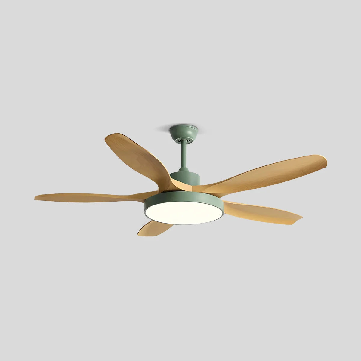 Antizer Scandi Reversible Ceiling Fan with Light 5 Blades Green