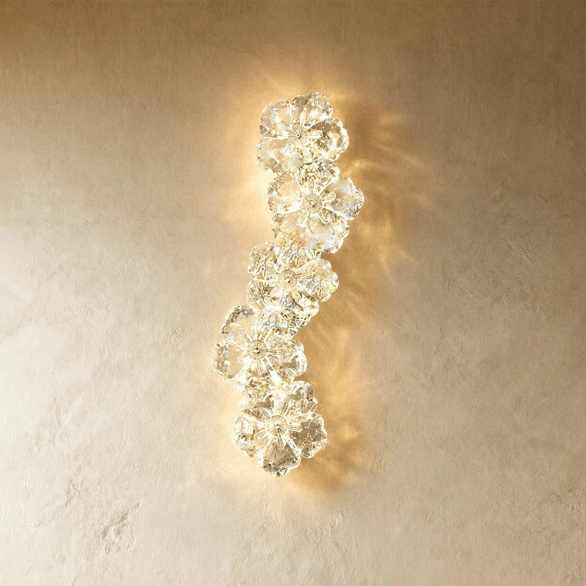 Crystal Flower Shaped Wall Lamp