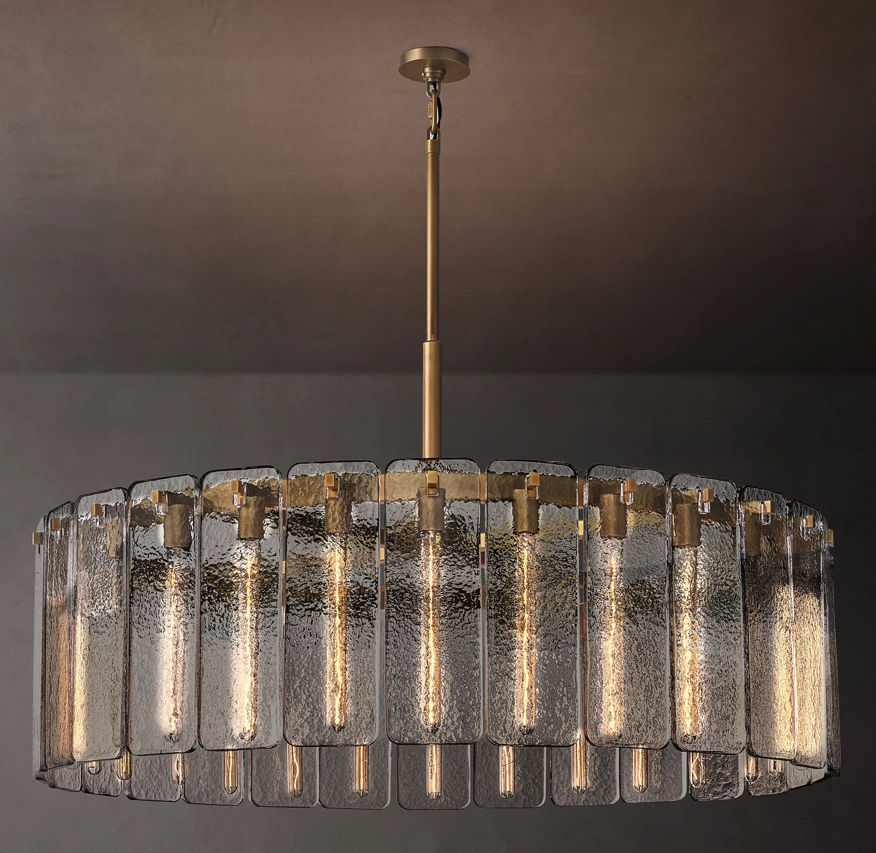 Textured Glass Round Chandelier - Calamette