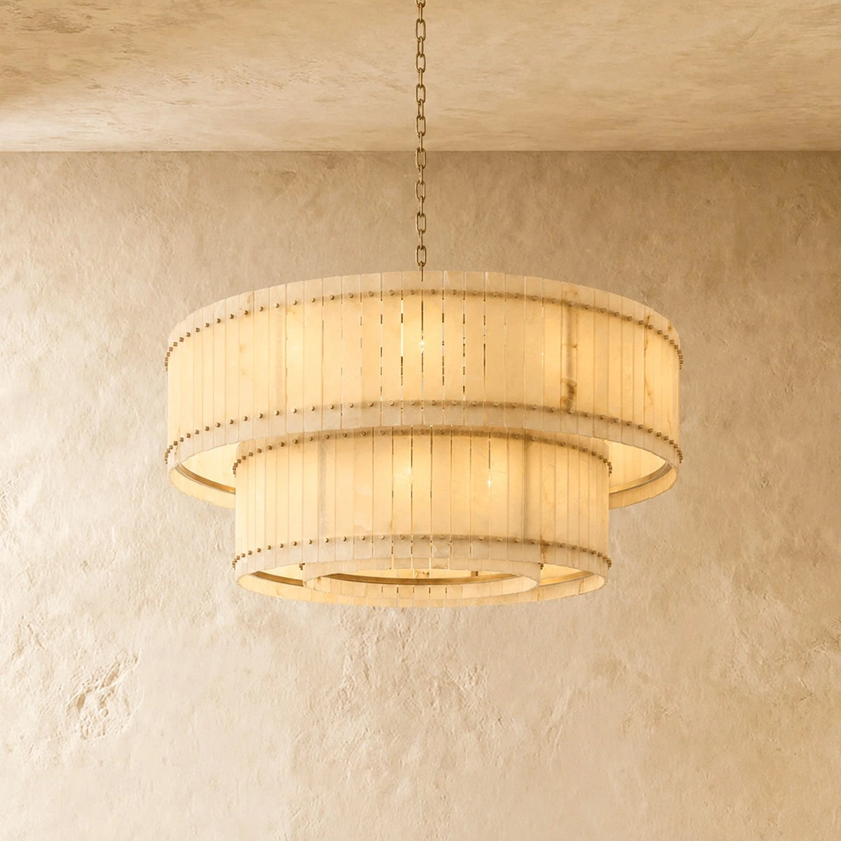 Alabaster Two-Tier Chandelier - San Marco