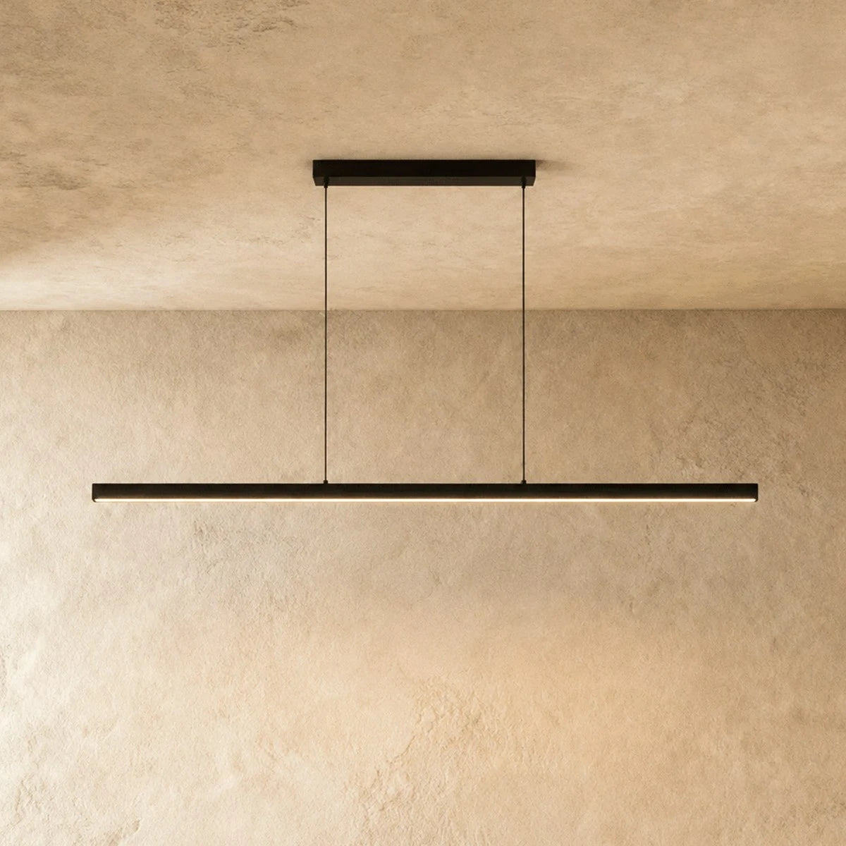 Arcato Minimalist Dimmable Linear Pendant Light β Black or White Acrylic for Dining Room