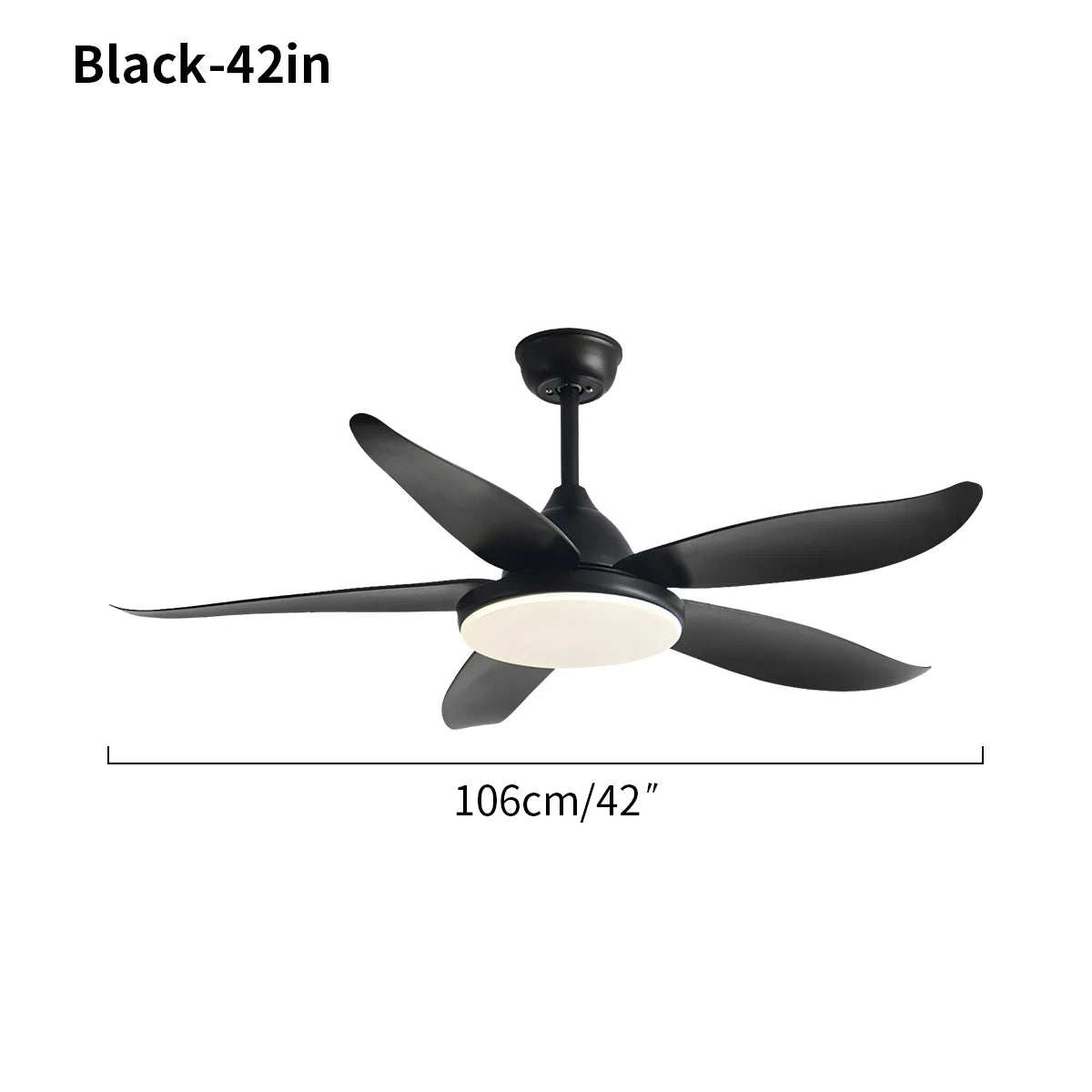 5 Blade Contemporary Ceiling Fan Lamp