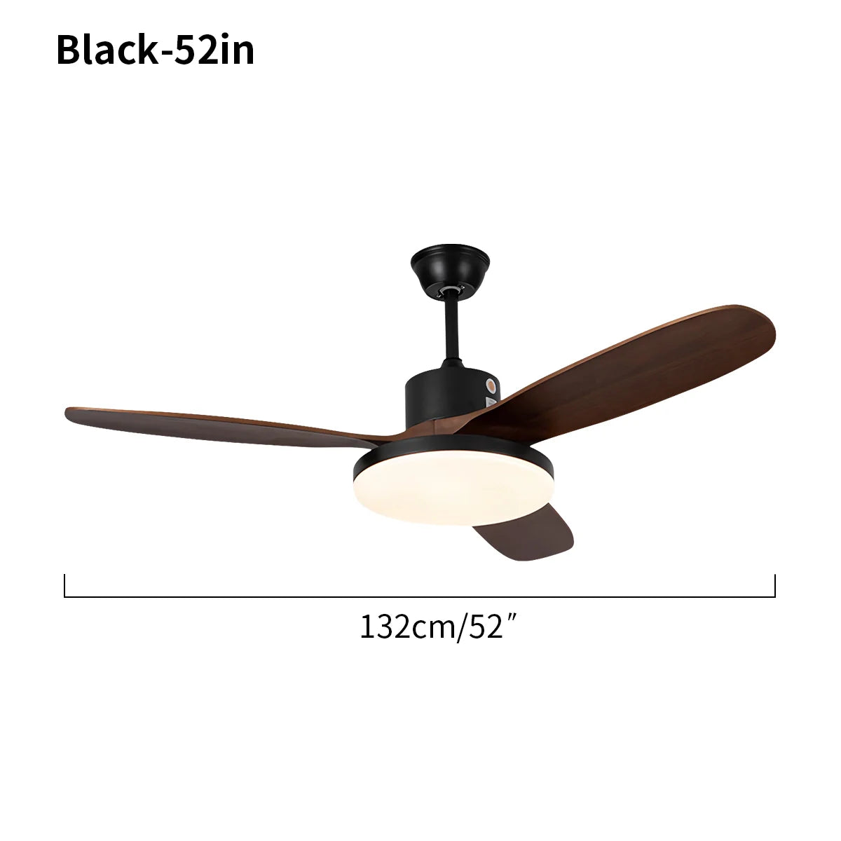 3 Wood Blade Ceiling Fan with Light