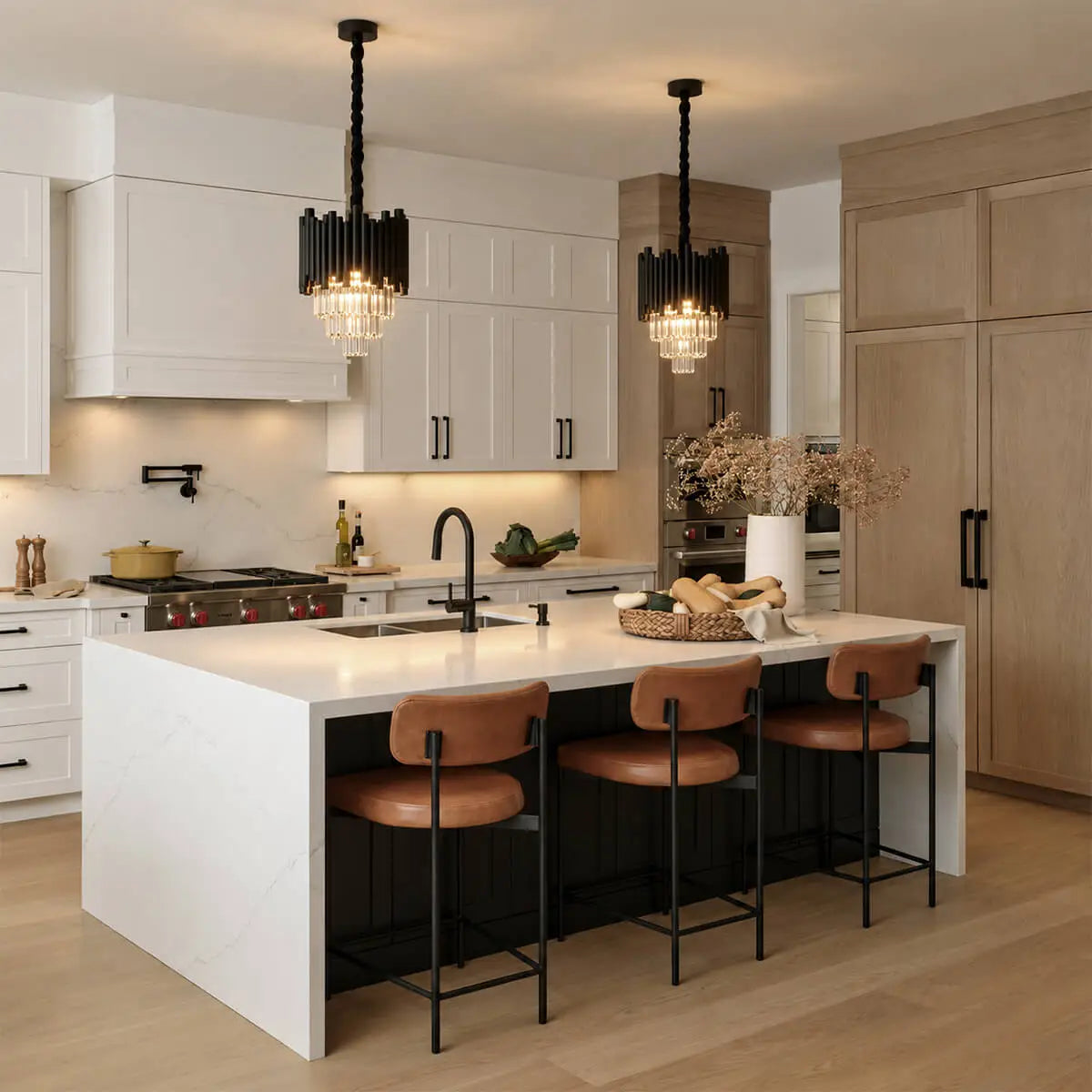 Black Crystal Pendant Light