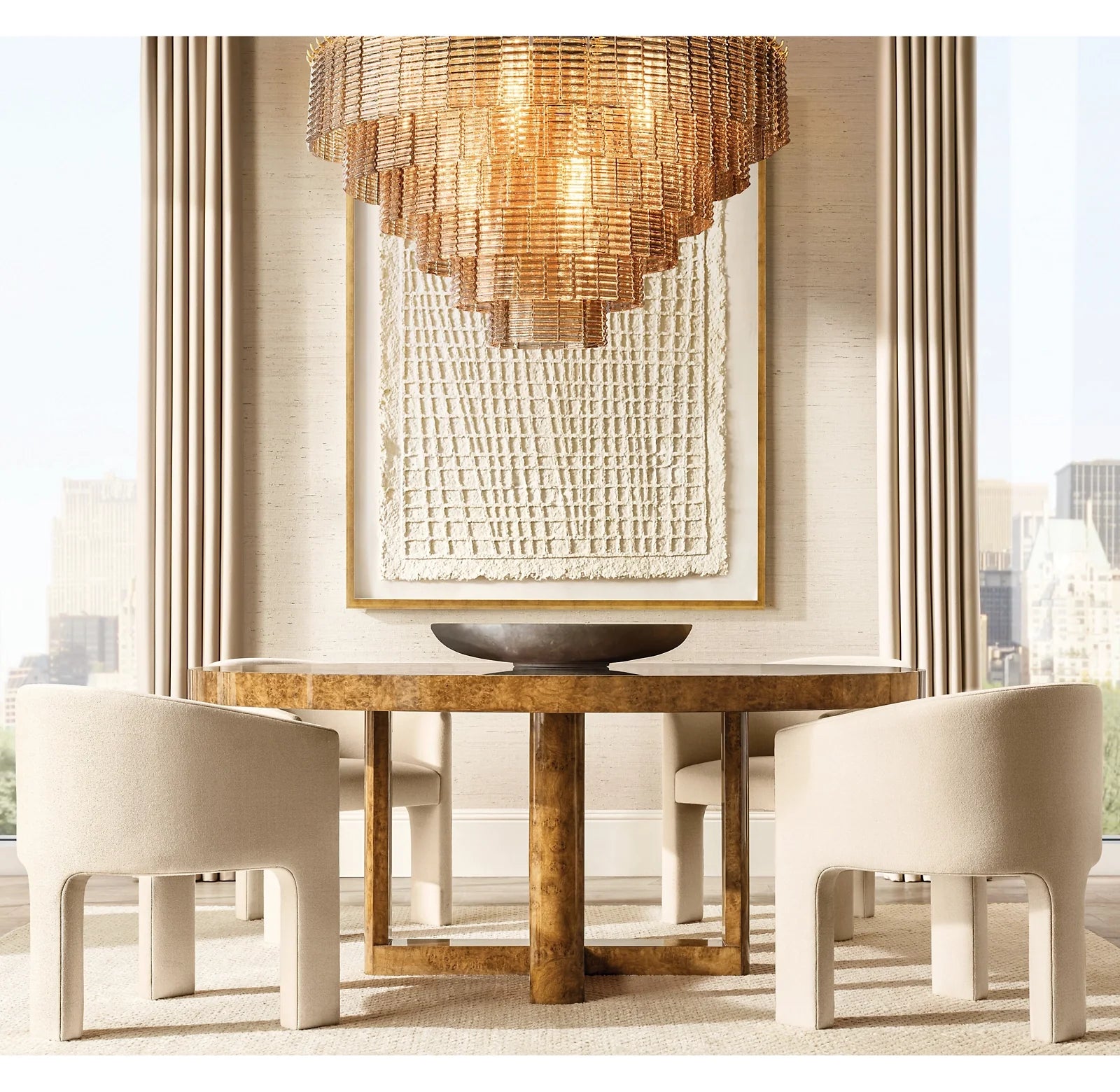 Ribbed Clear Glass Tiered Chandelier - Sirene