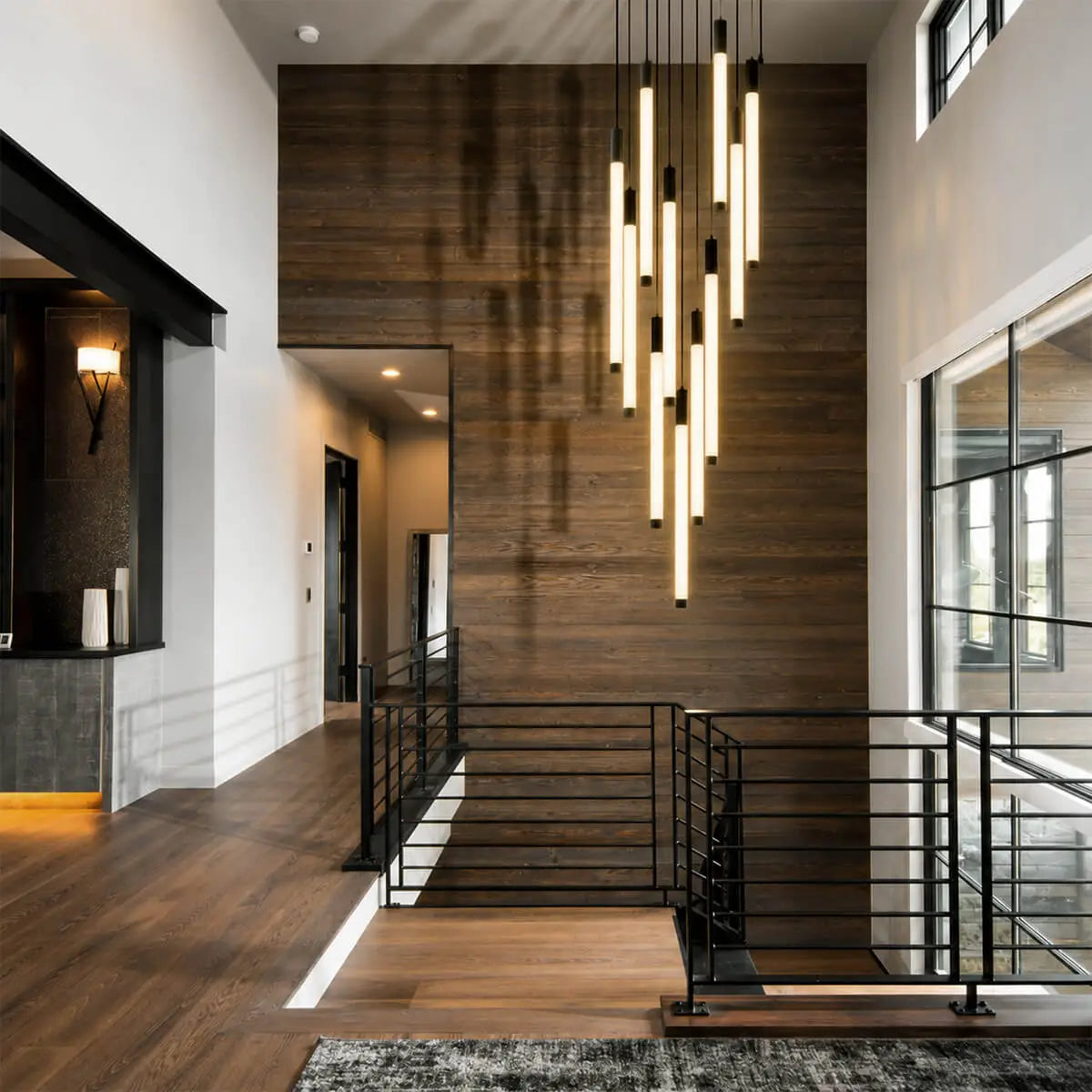 Cascading LED Staircase Chandelier