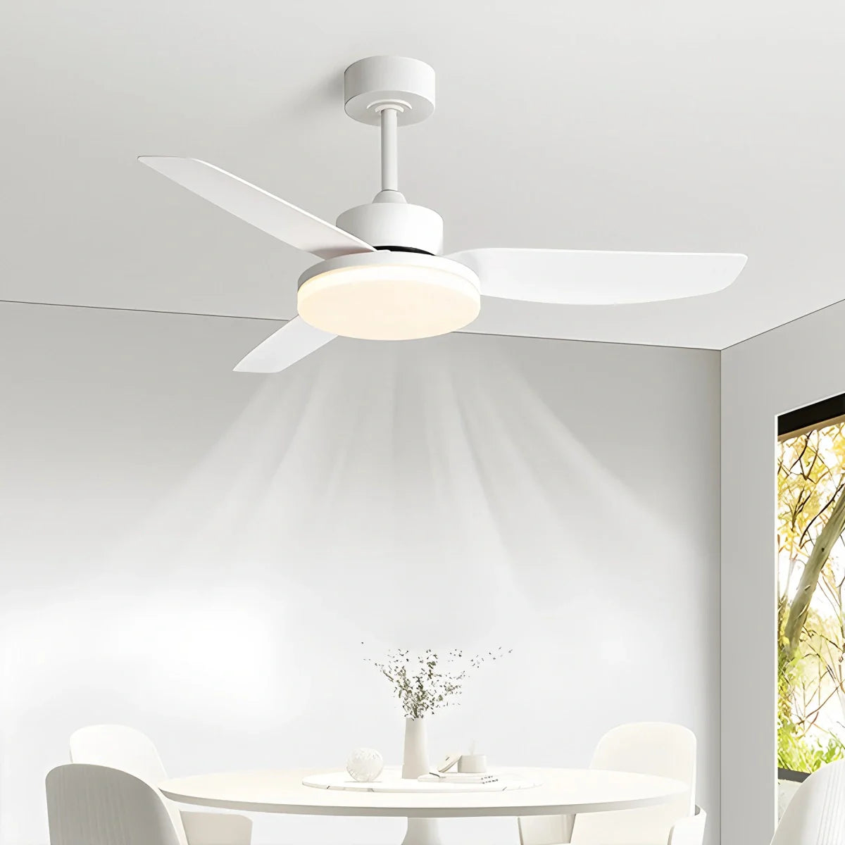 White Remote Control Ceiling Fan Light