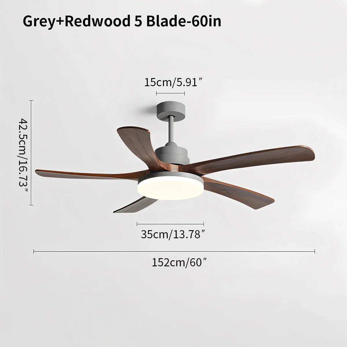 High Wind Wood Ceiling Fan Light