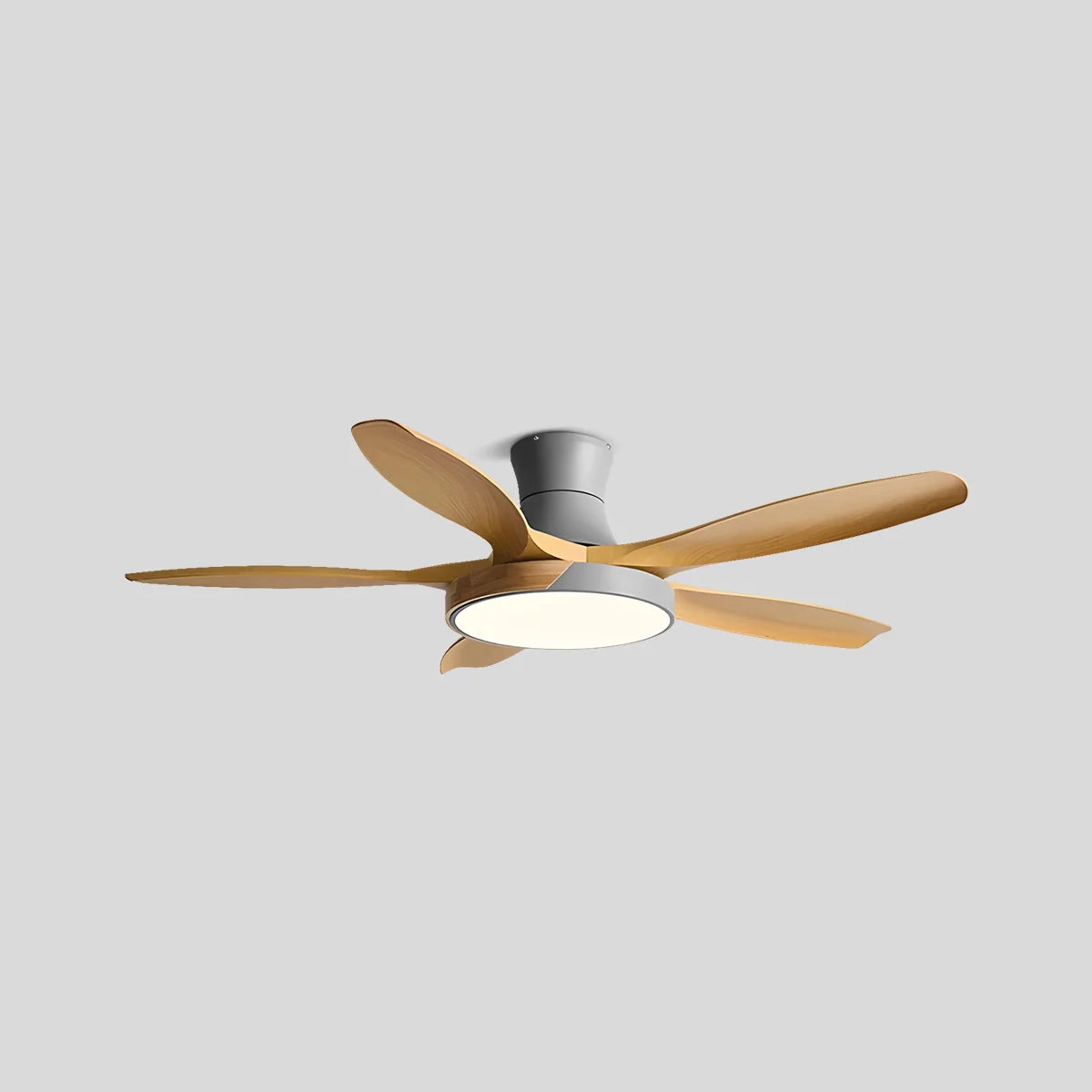 Antizer Nordic 5-Blade LED Ceiling Fan Light Grey+Wood Color
