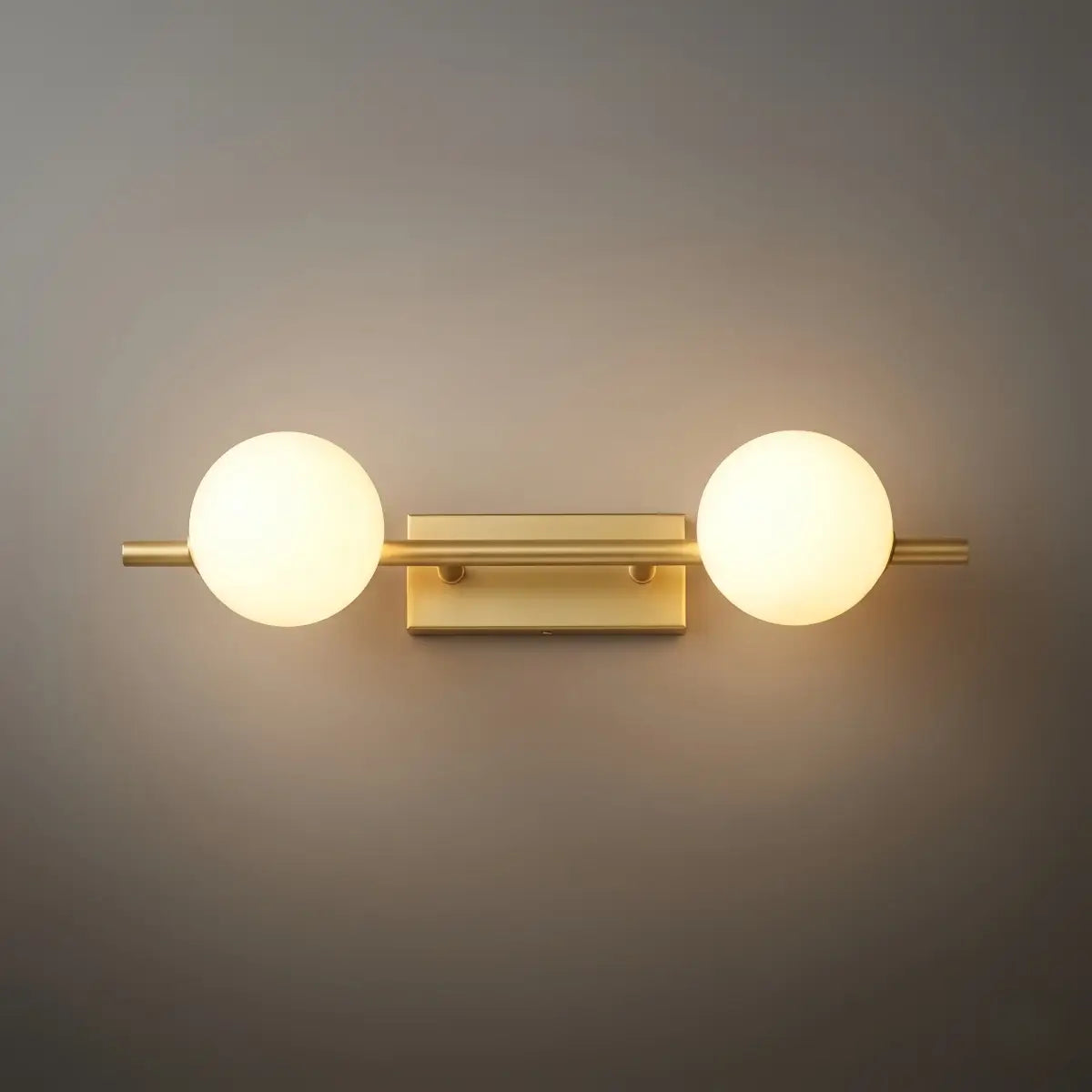 Modern Nordic Wall Lamp — Brass & Glass Milky White