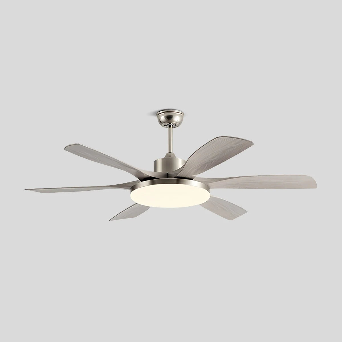 Antizer Living Room 6-Leaf Ceiling Fan Light Sand nickel+Graywood 6 Blade