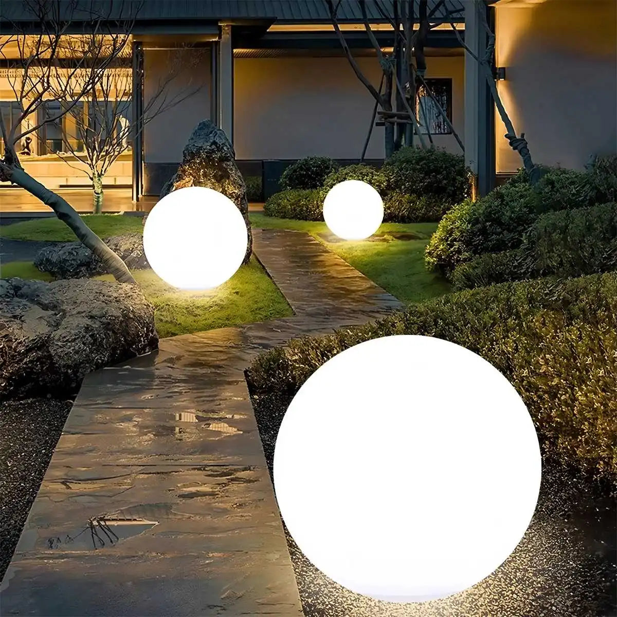 Solar LED Outdoor Moon Spherical Lawn Light