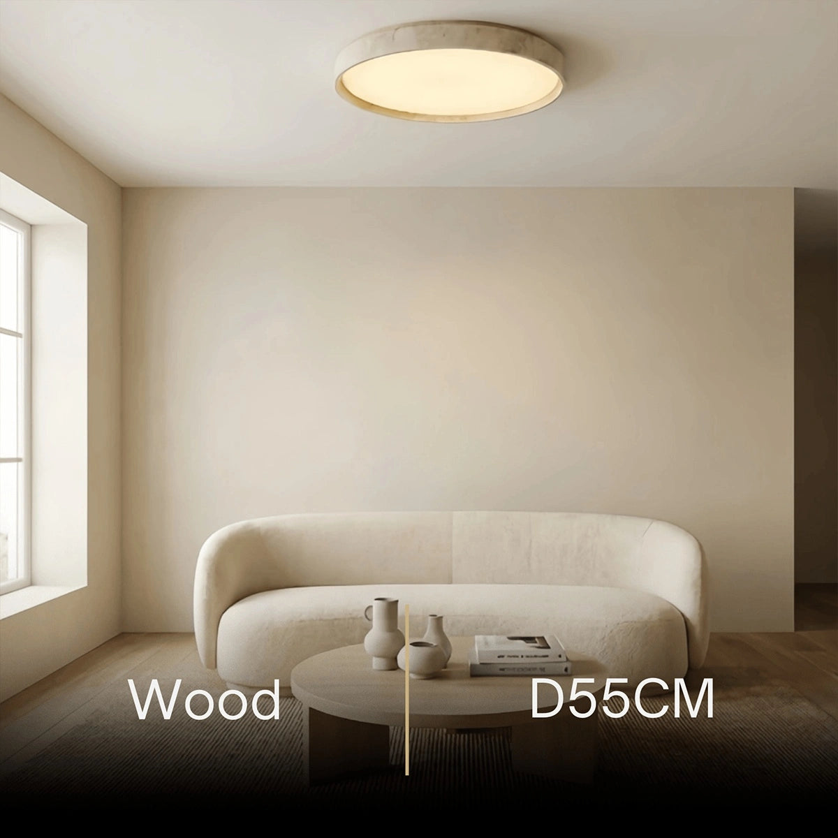 Strata Modern Minimalist Travertine Ceiling Light