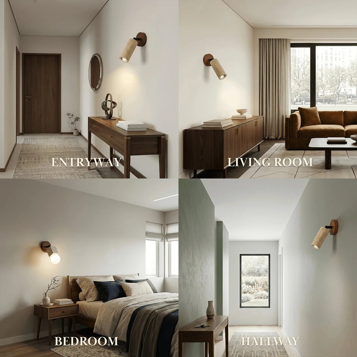 Strata Natural LED Travertine Wall Light