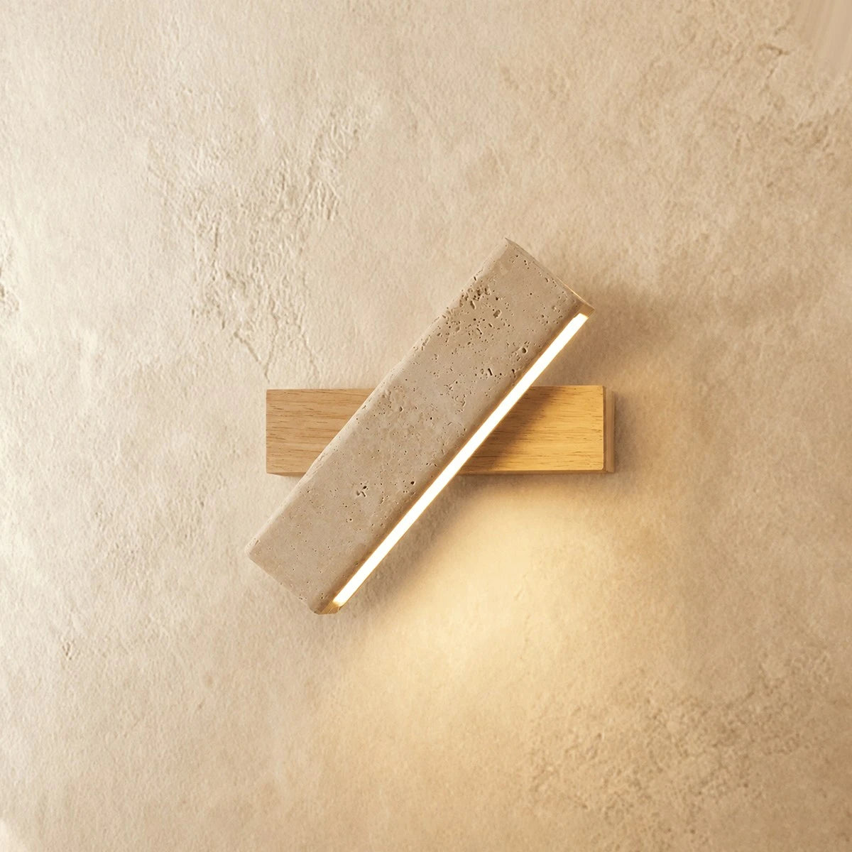 Strata Travertine Minimalist Wall Lamp