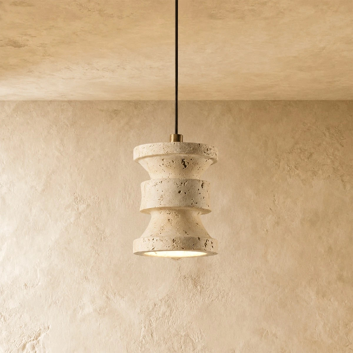 Strata Yellow Travertine Pendant Light