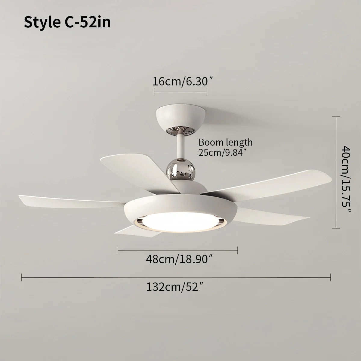 Silent Ceiling Fan with Light & Remote Control