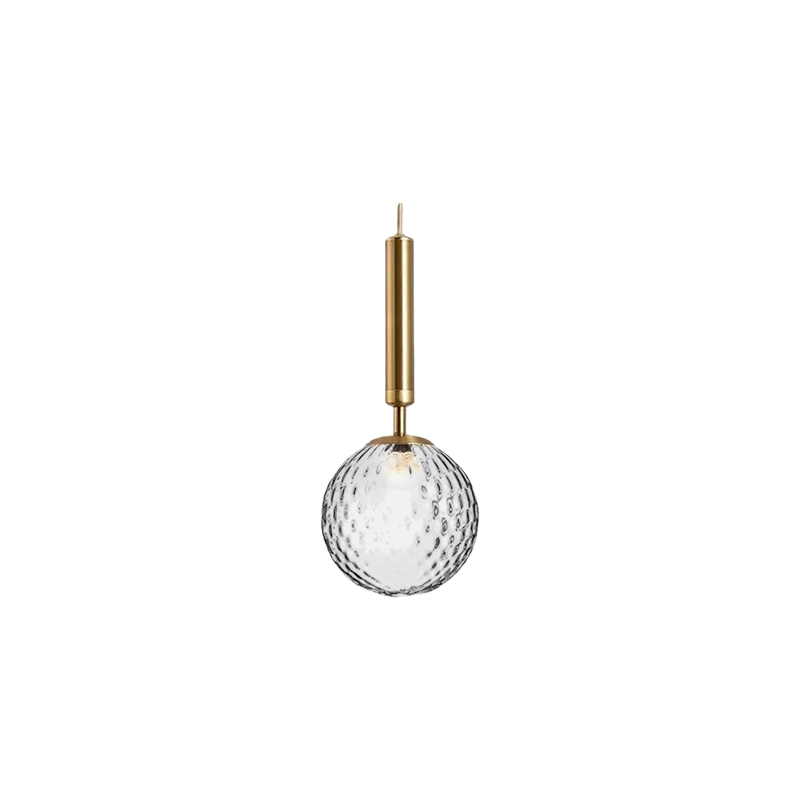 Modern Gold Pendant Light – Globular Glass/Metal Fixture