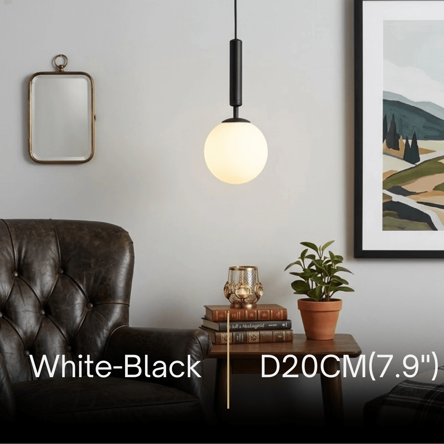 Modern Gold Pendant Light – Globular Glass/Metal Fixture