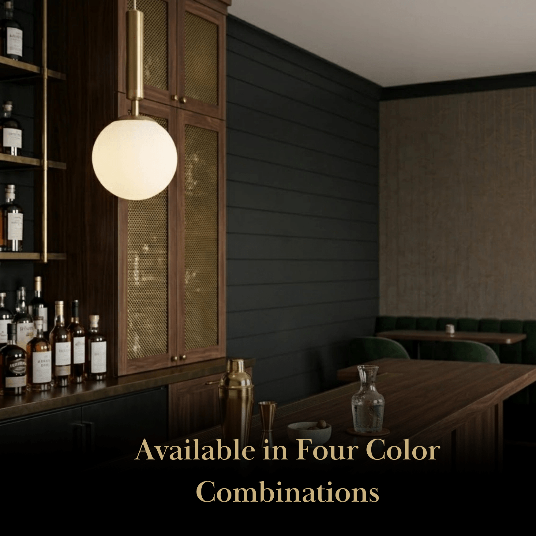Modern Gold Pendant Light – Globular Glass/Metal Fixture