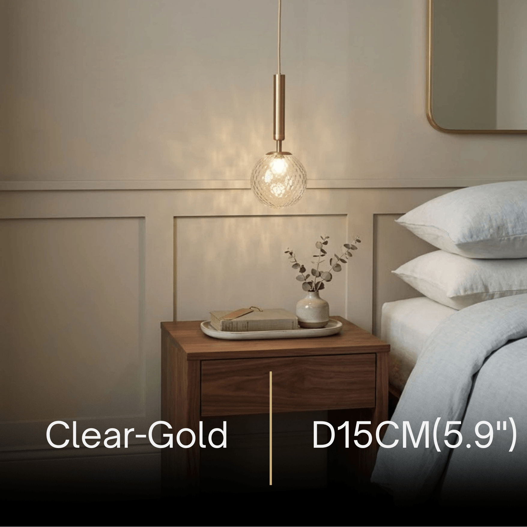 Modern Gold Pendant Light – Globular Glass/Metal Fixture