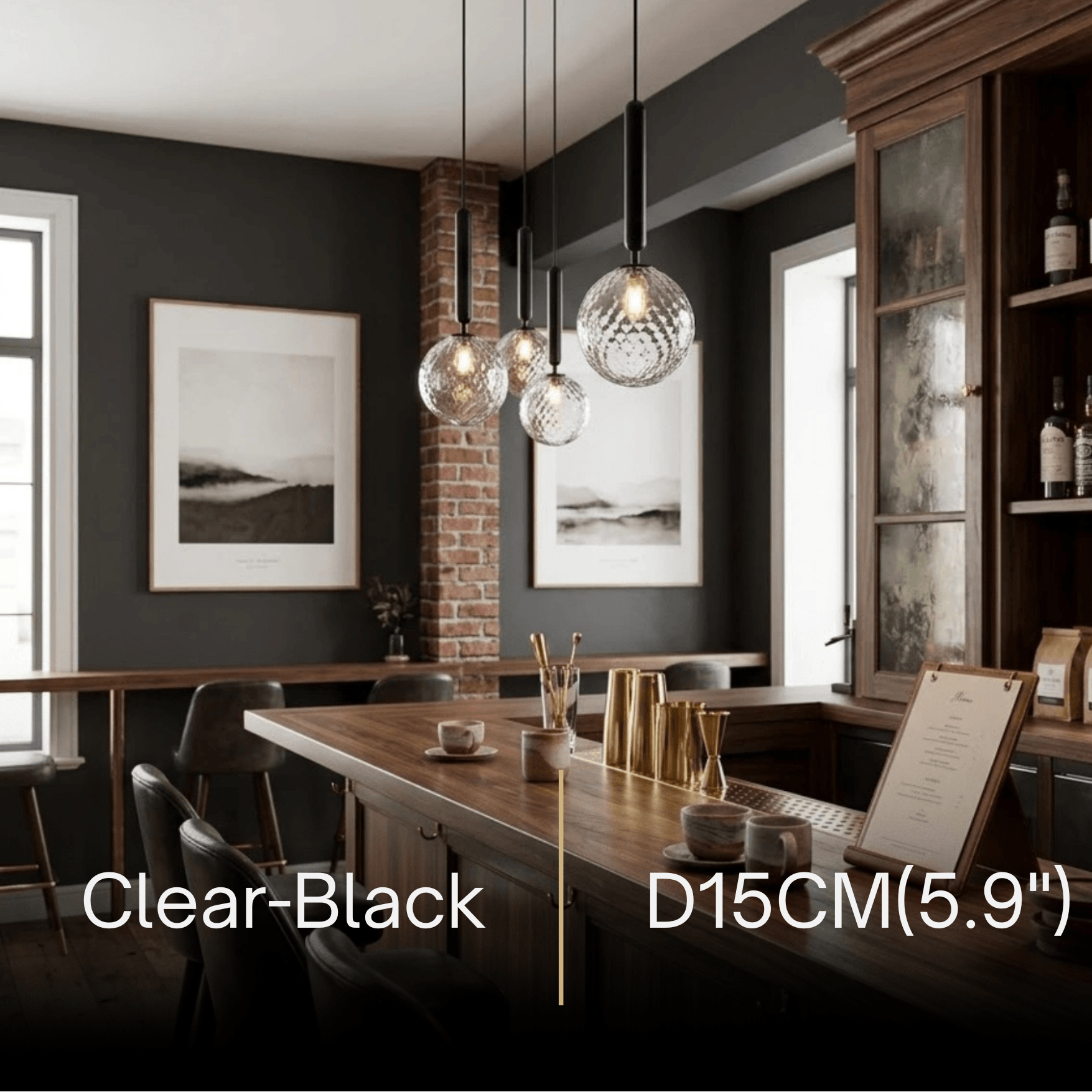 Modern Gold Pendant Light – Globular Glass/Metal Fixture