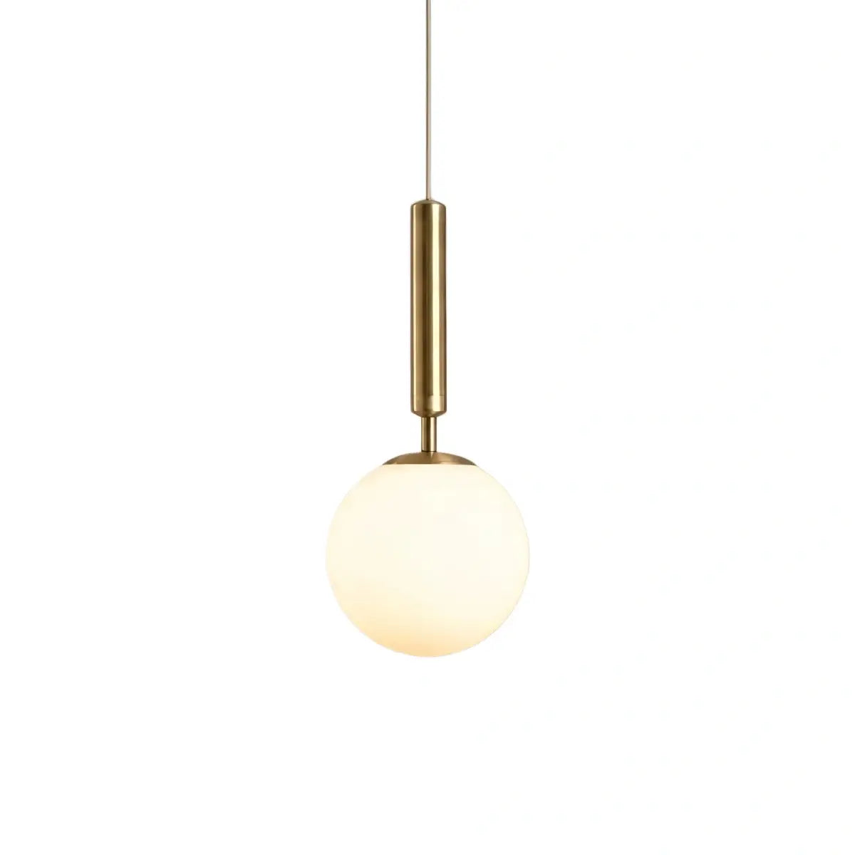 Modern Gold Pendant Light – Globular Glass/Metal Fixture