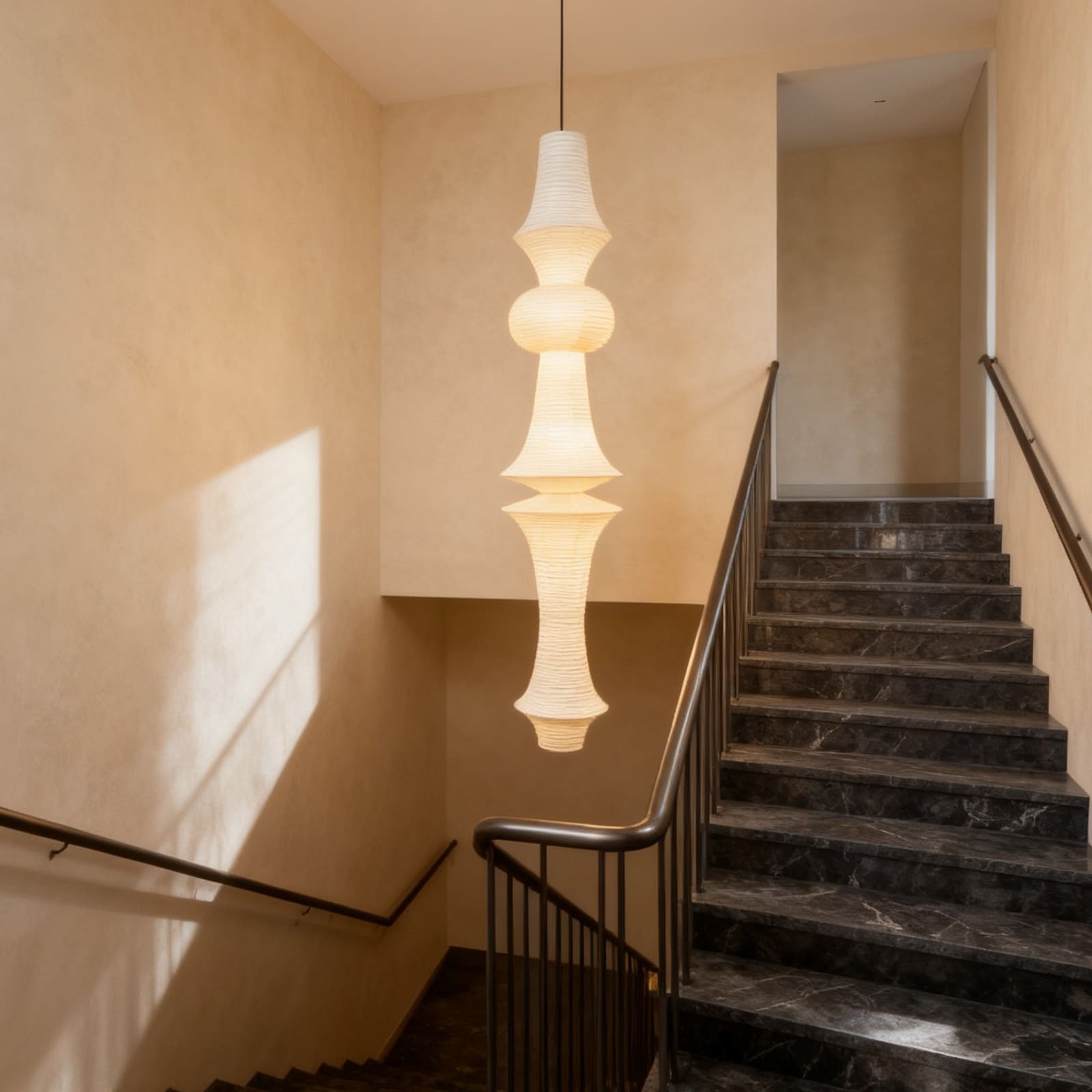 Washi Paper Corner Pendant Light