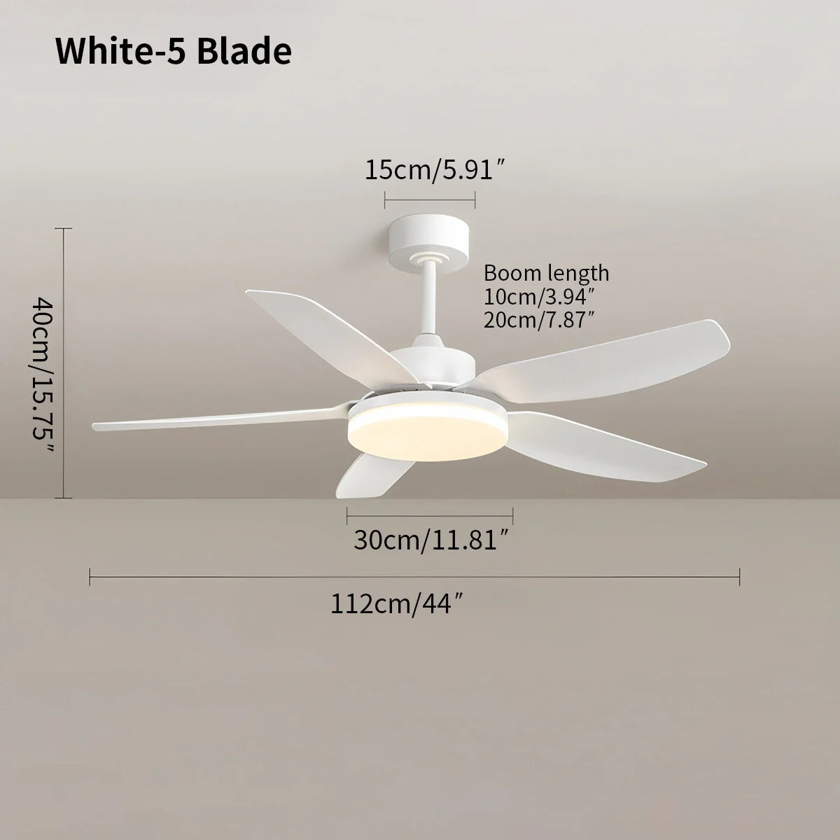 White Remote Control Ceiling Fan Light