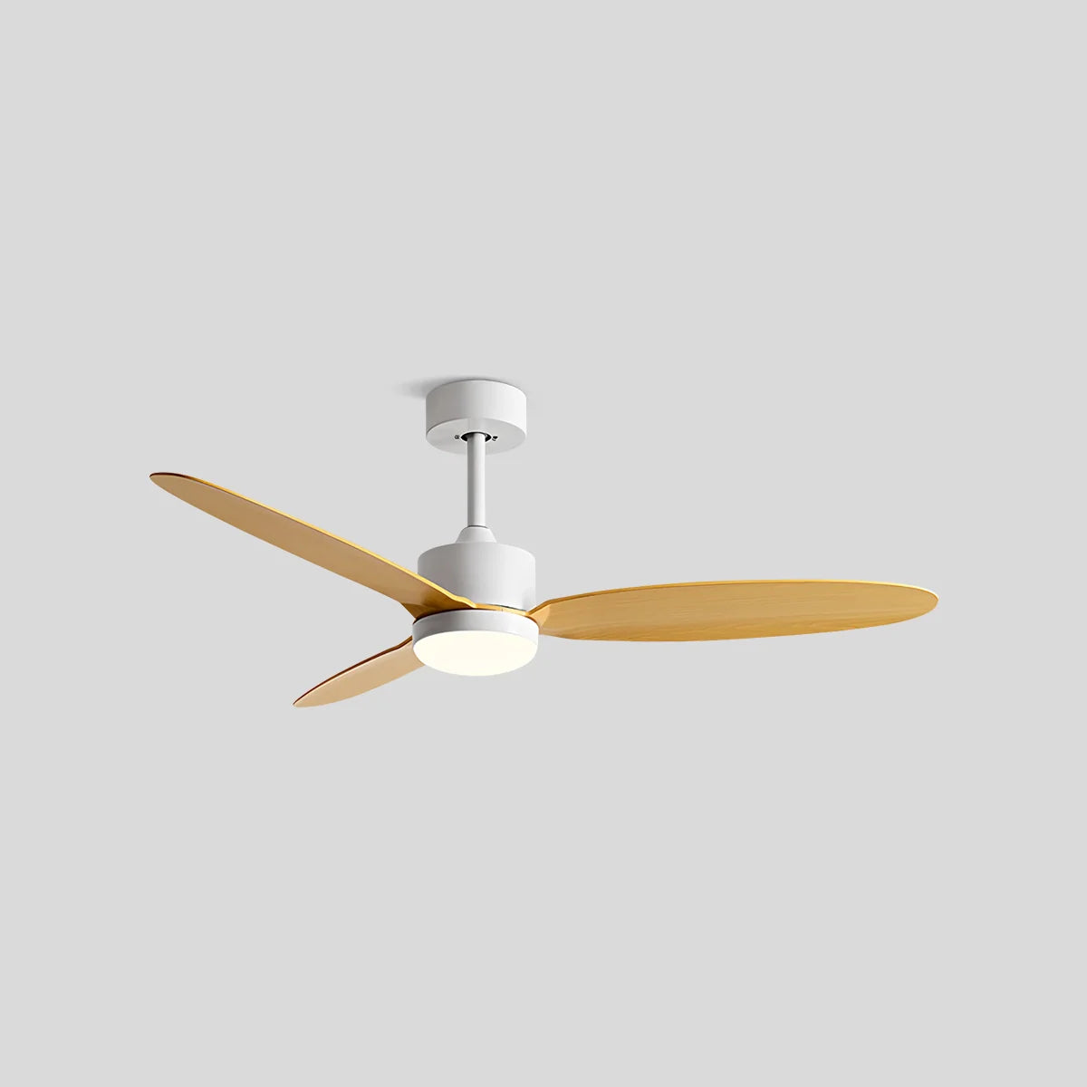 Antizer 3-Blade Ceiling Fan With Light for Bedroom White+Oak