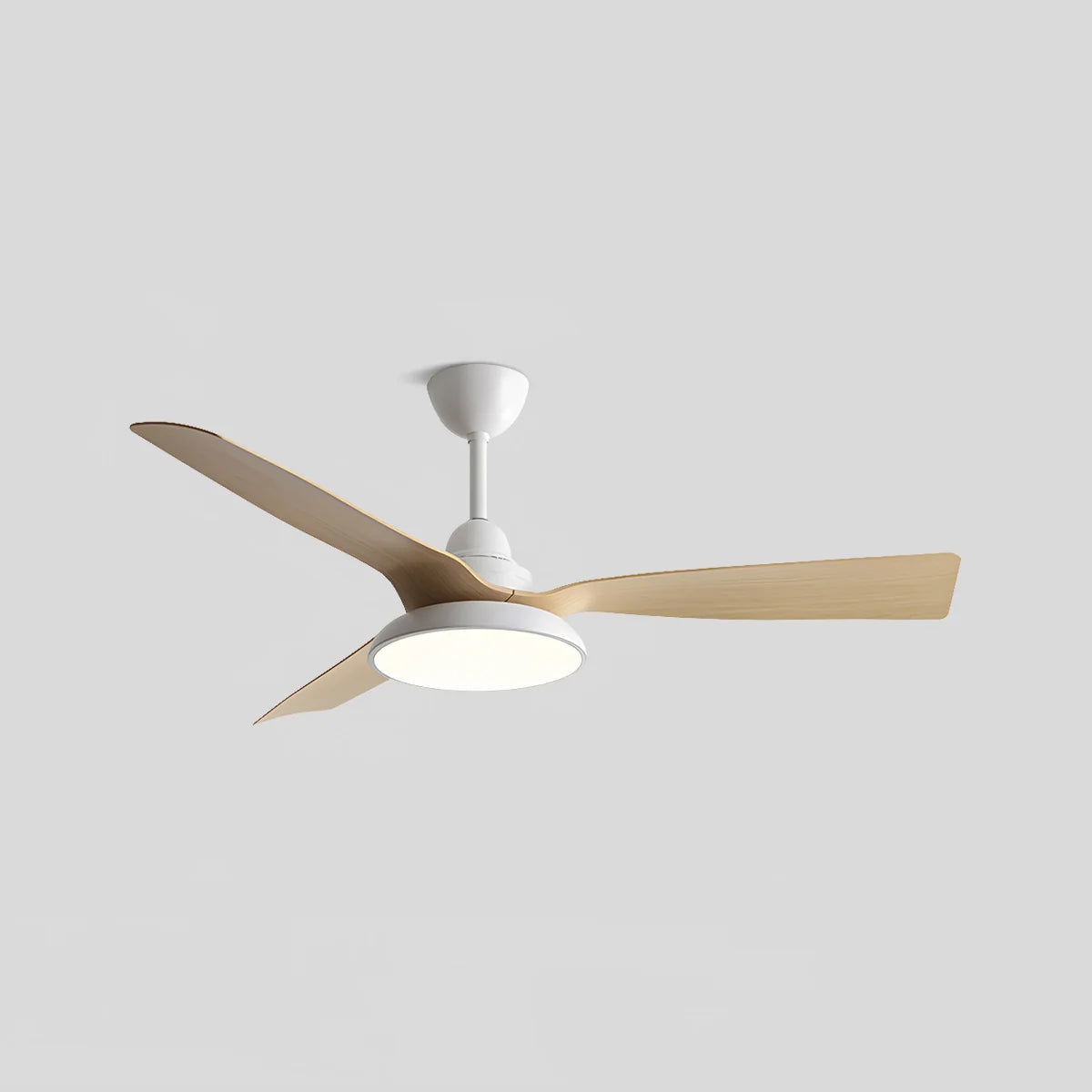 Antizer American Retro Ceiling Fan With Light White+Wood Color Dia 132cm / 52"