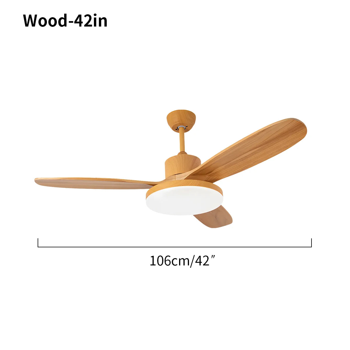 3 Wood Blade Ceiling Fan with Light