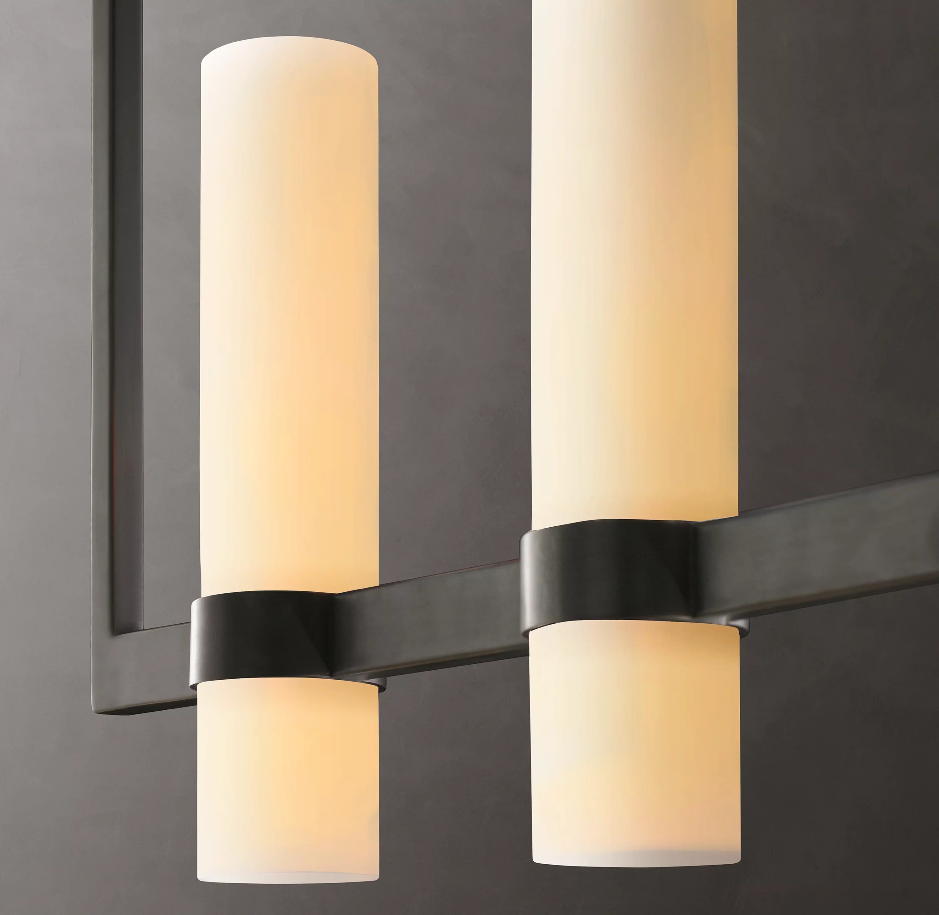 Cylindrical Milk Glass Linear Chandelier - Ravelle