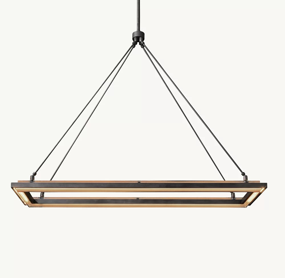 Forged Iron Rectangular LED Chandelier - Peralta