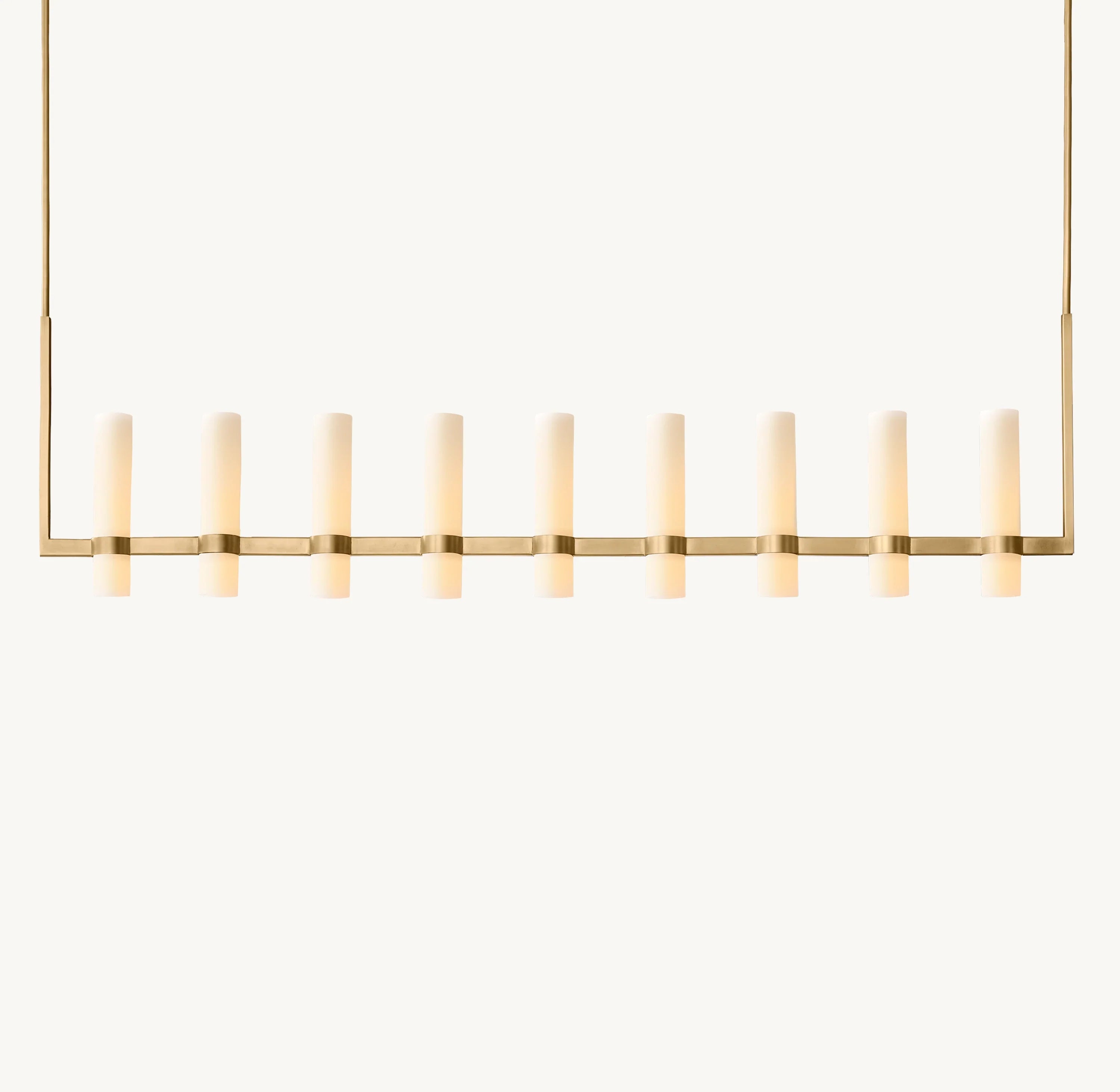 Cylindrical Milk Glass Linear Chandelier - Ravelle