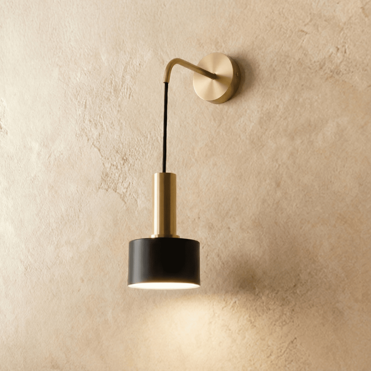 Balif Wireless Wall Lamp D4.7"(12cm) x H15.7"(40cm) / Set of 2 Trichromatic (No Remote 3000K/4000K/6000K) Black