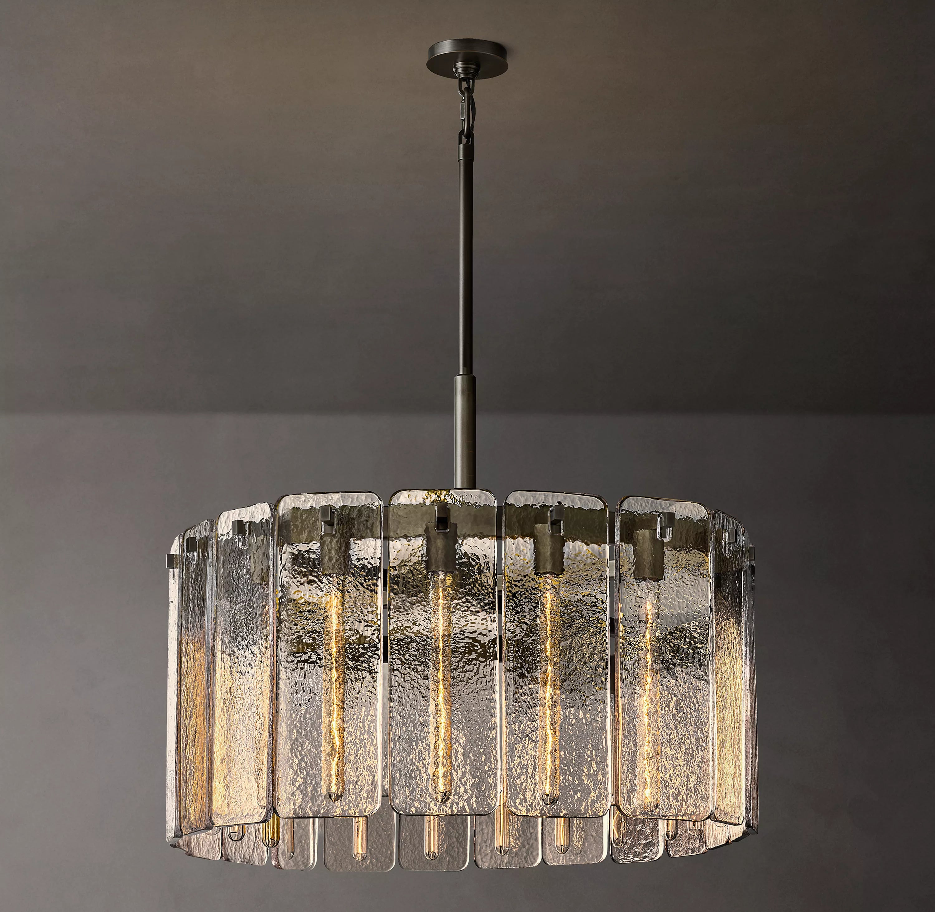 Textured Glass Round Chandelier - Calamette