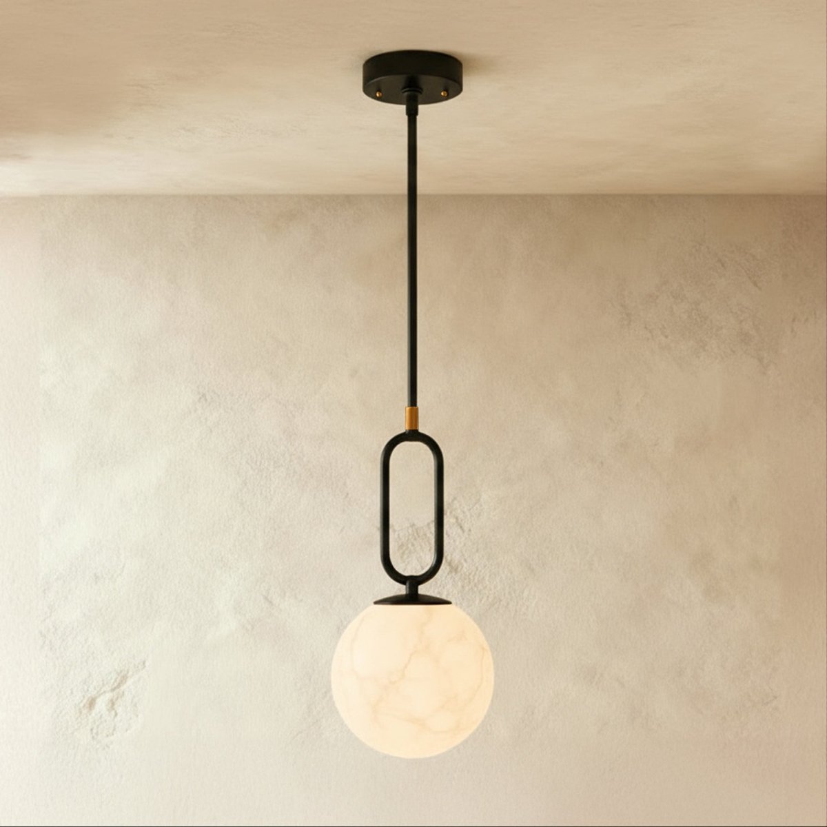 Gong Alabaster Pendant Light