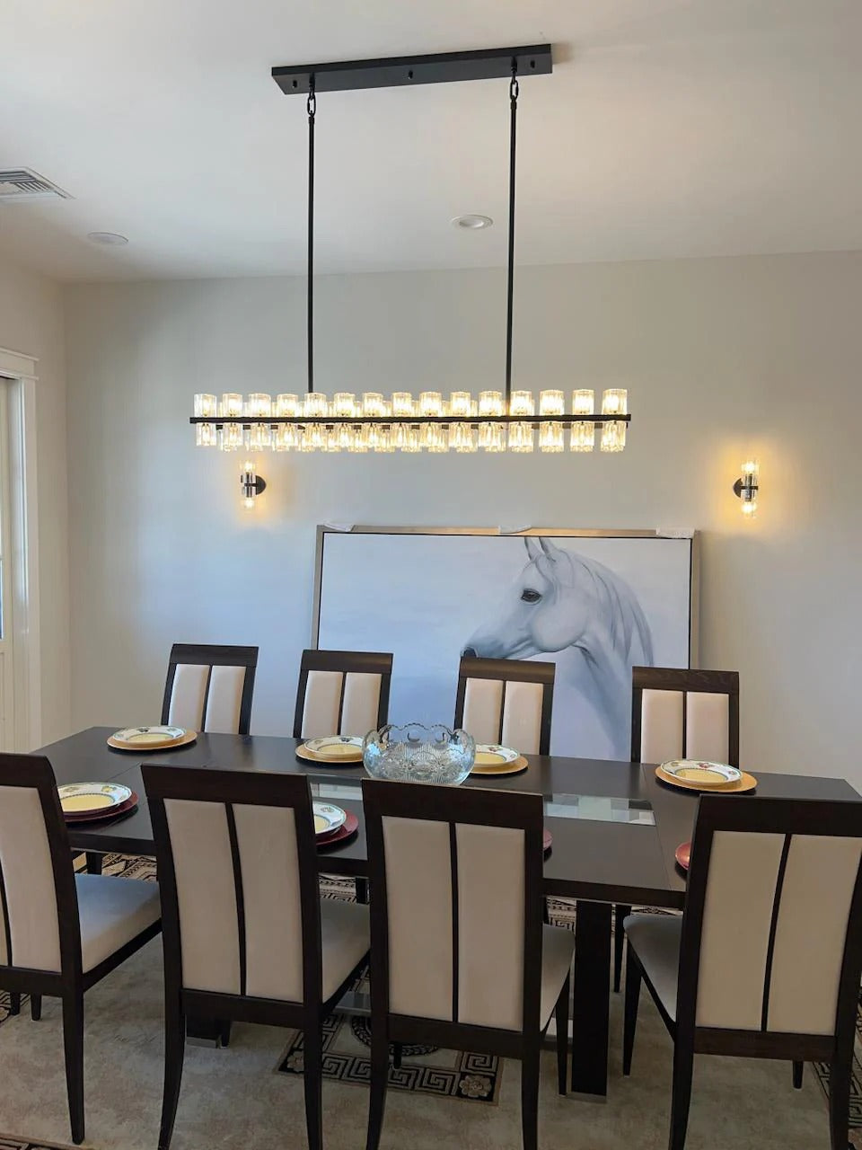 Hexagonal Crystal Linear Chandelier – Arcachon