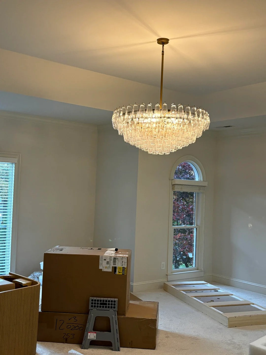 Clear Murano Glass Tiered Chandelier - Chiara