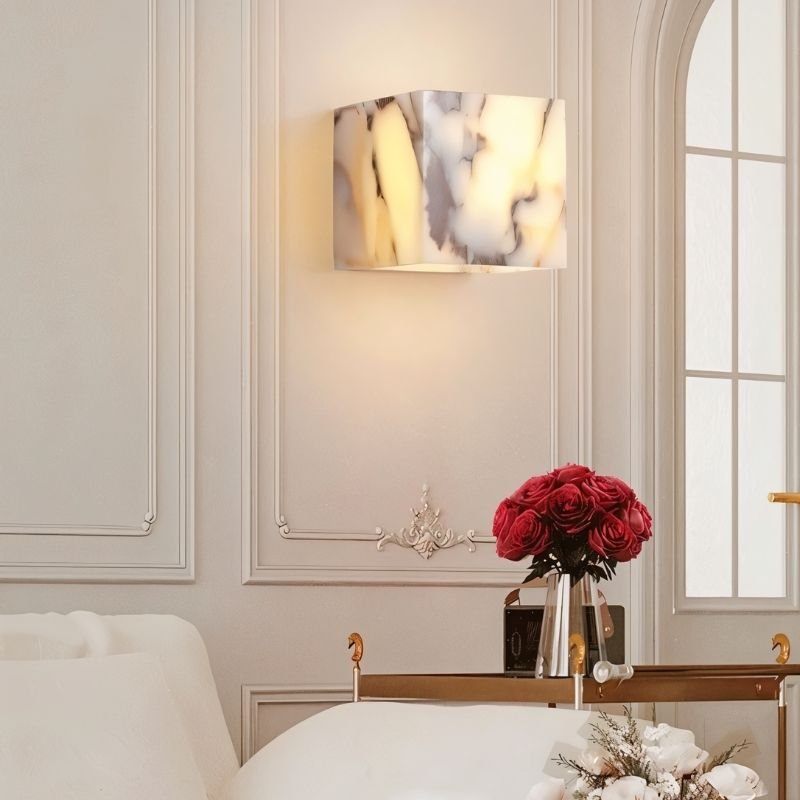 Alabaster Cube Wall Lamp