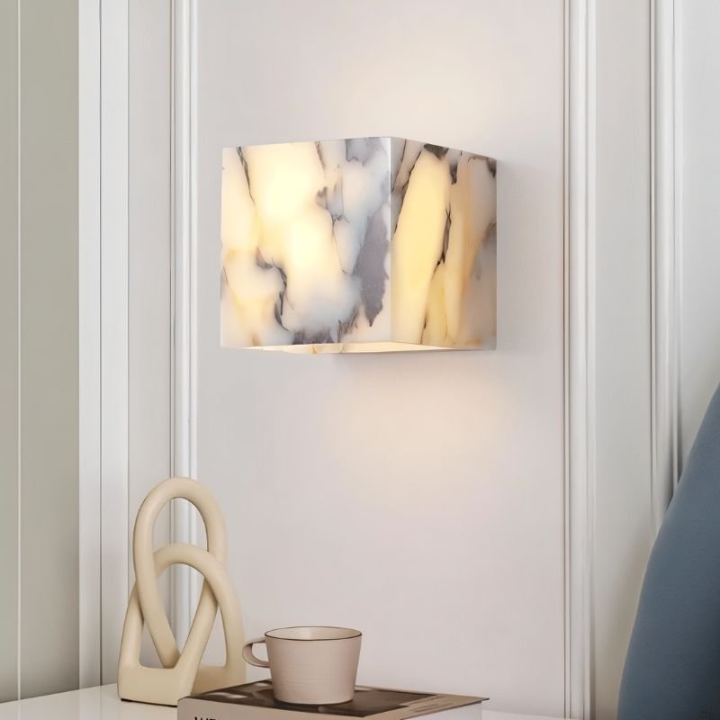 Alabaster Cube Wall Lamp