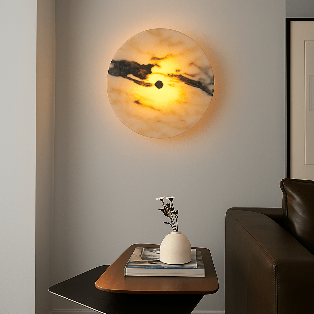 Marble Vein Alabaster Wall Lamp
